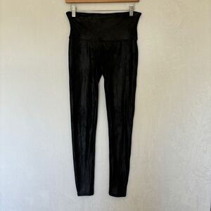 Spanx Womens Black Pull On Casual Faux Leather Leggings Size large